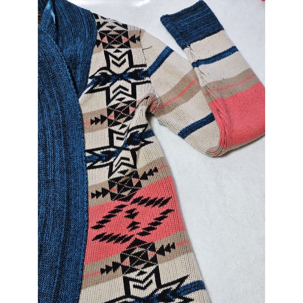 Belldini Womens Southwest Striped Cardigan Open Sweater Multicolor Small - Picture 2 of 10
